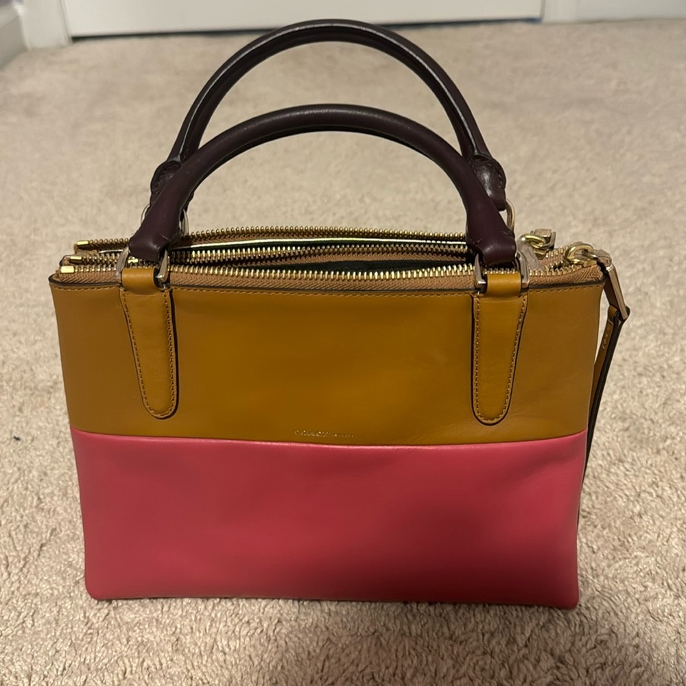 coach mini borough retro color block purse